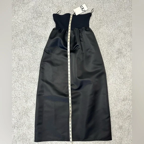 Zara | Dresses | Mixed Strapless Black Straight Knit Dress With Pockets  From Zara | Poshmark